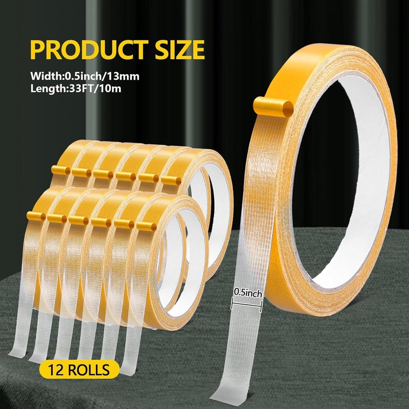 shimsol Double Sided Fabric Hem Tape For Clothes Pants Curtains,No Sew No Iron Hemming Fashion Tape For Women Clothes To Stay In Place,Dress Tape Fabric To Skin Friendly Sticky But Removable 0.5 in x 33FT(12) - Image 2